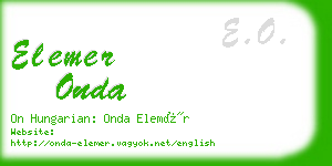 elemer onda business card